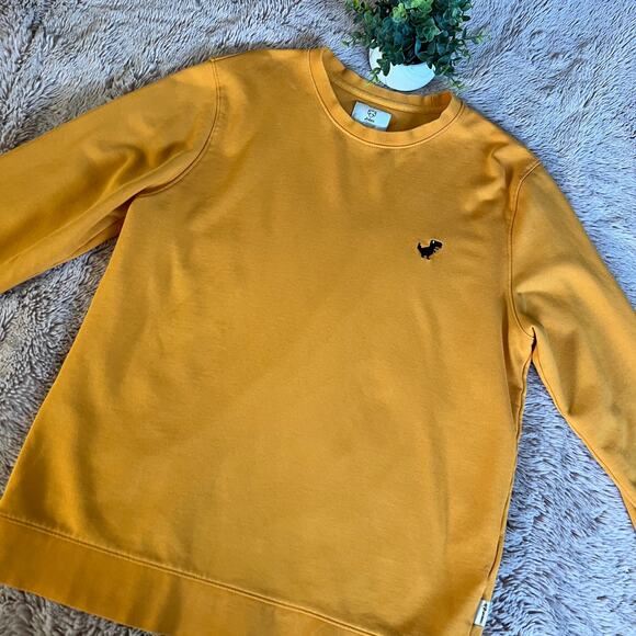 A-dam Yellow 'Gerar' Dinosaur T-Rex Pullover Sweatshirt Size: Large  Men's - Picture 2 of 15